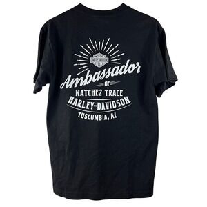 Harley Davidson Black T Shirt Size M Ambassador Natchez Trace Tuscumbia, AL
